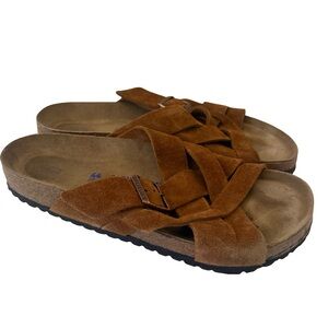Birkenstock Lugano Soft Footbed suede leather sandals Mink EU 44 US mens 11